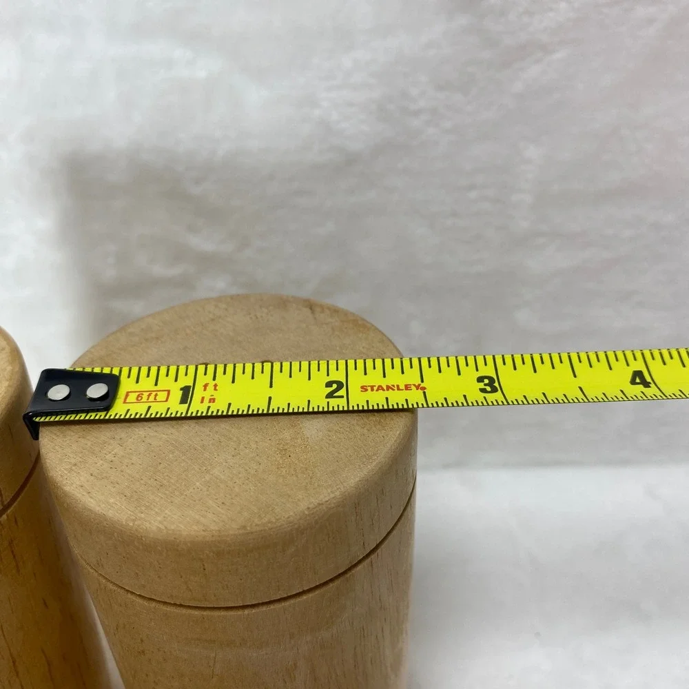 Vintage Wooden‎ Salt and Pepper Shakers Cylindrical Design